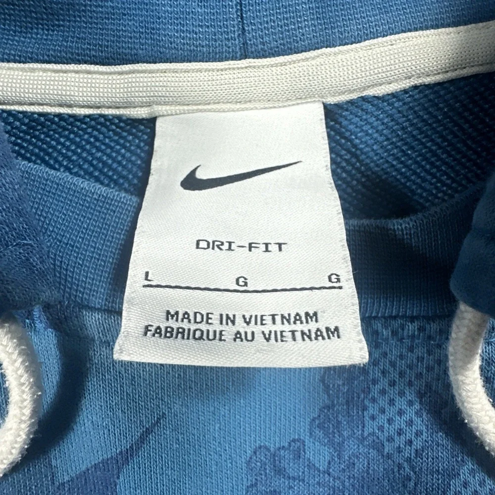 Nike Hoodie Mens Large Blue Standard Issue Halftone Dri-FIT Pullover Sweatshirt